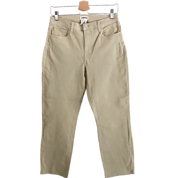 L’AGENCE Sada High Rise Ankle Crop Raw Hem Jeans Limestone 29 - Picture 2 of 10